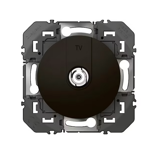 Prise TV type F Legrand Dooxie noir carrée