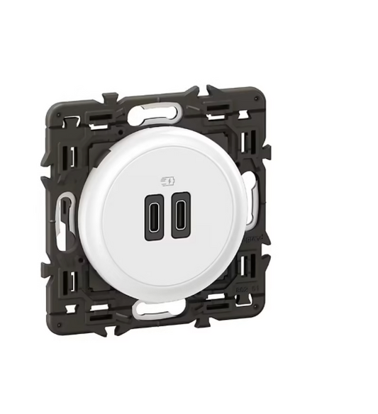 Prise double USB-C Legrand Céliane blanc 20W