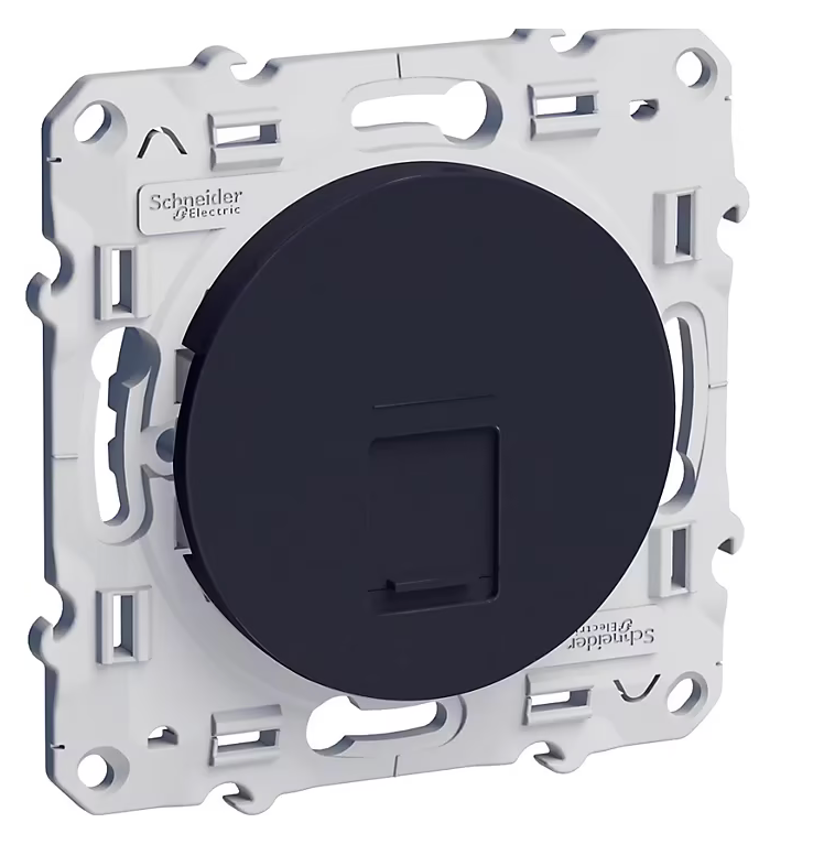 Prise RJ45 Schneider Electric catégorie 6 STP Odace anthracite