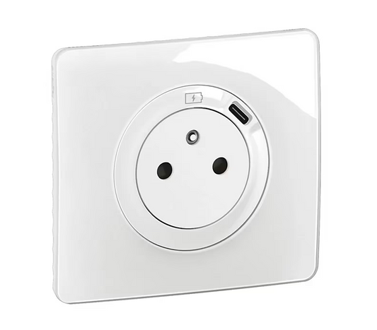 Prise 2 pôles avec terre avec 1 USB-C Legrand Céliane complet blanc