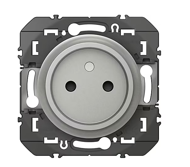Prise 2 pôles Legrand Dooxie aluminium carrée