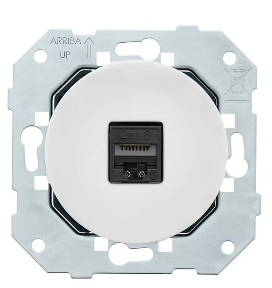 Prise RJ45 Fontini Dom blanc glossy à composer