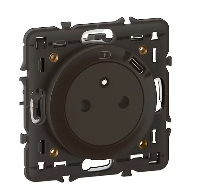 Prise avec terre surface confort avec prise USB-C Legrand Céliane noir à composer