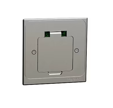 Prise de sol 2 pôles + terre carrée métal Unica System+ Schneider Electric gris