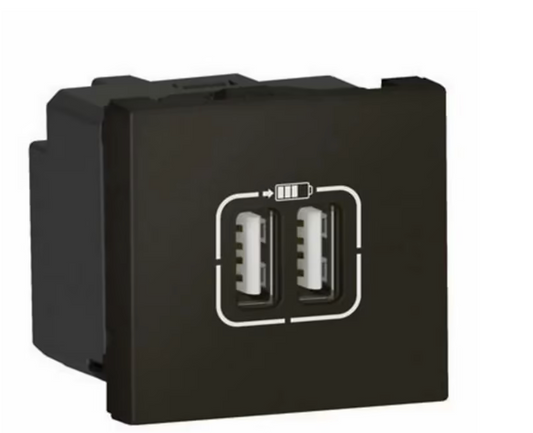 Mécanisme double prise USB Legrand Mosaïc noir