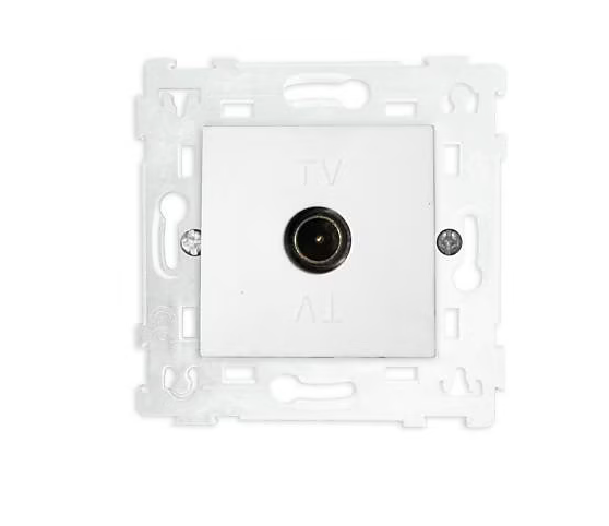 Mécanisme de prise TV Colours Kalya blanc glossy