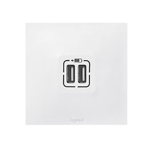 Double prise USB Legrand Neptune Blanc mat