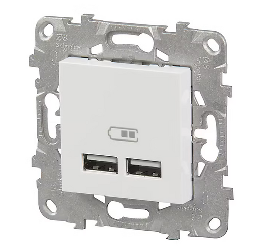 Mécanisme prise usb double Schneider Electric Unica Déco blanc