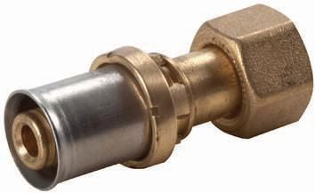 Multilayer straight connector, female crimp nut Ø16 mm 1/2'