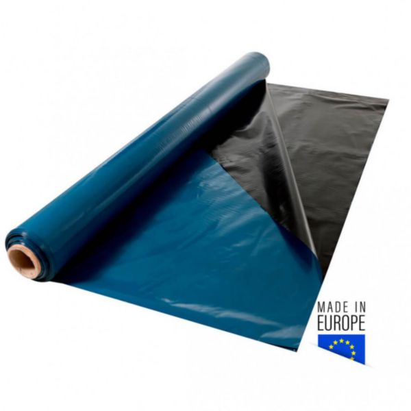 Polyethylene under-slab protective film, 160µm thick x 6µm high x 25m long, i.e. 150m²