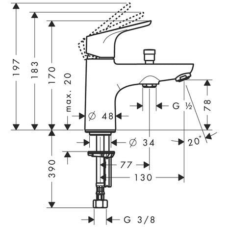 FOCUS E2 coolstart single hole 2 speed chrome bath mixer 