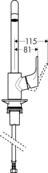 Mitigeur de cuisine FOCUS chromé bec orientable possible sur 3 niveaux débit 12 l/min