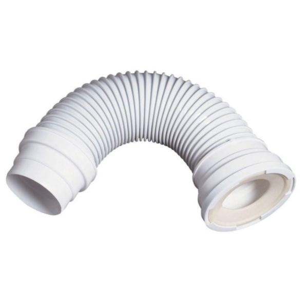 Short flexible white WC pipe ringed L. 54 cm 