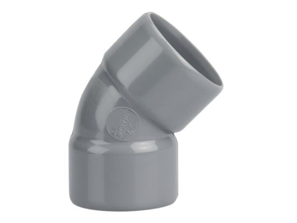 Coude simple NF en PVC femelle-femelle gris Ø 32 mm angle d'inclinaison 45° Ø extérieur 32 mm