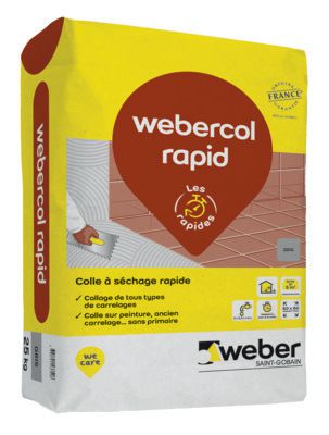 Colle WEBERCOL RAPID C2F gris 25 kg