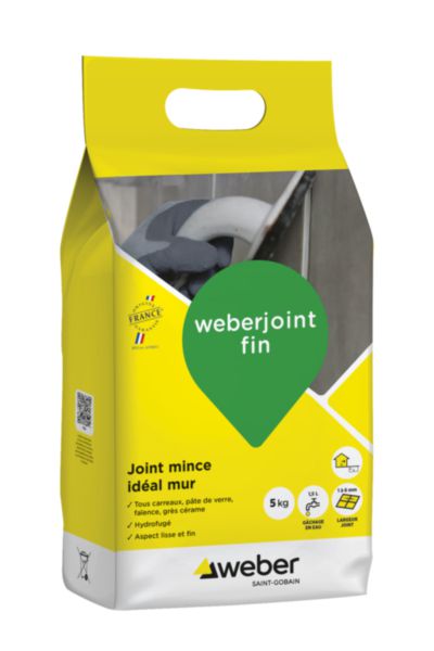 weberjoint fin gris ciment 5 kg