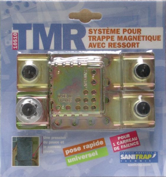 Magnetic trapdoor with spring for a tile weighing less than 6 KG