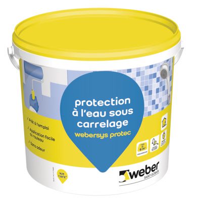 Système de protection à l'eau sous carrelage WEBERSYS PROTEC seau 7 kg Réf. 103734