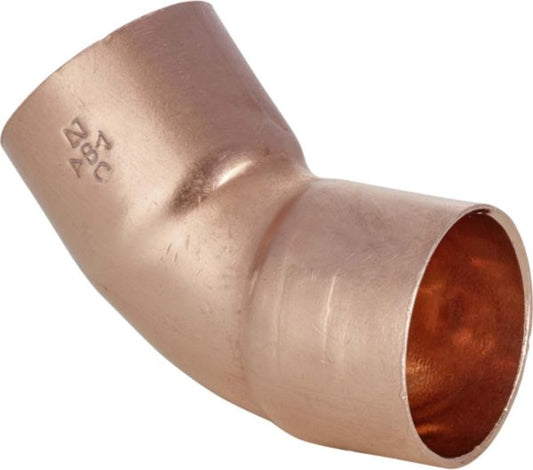 Female-female copper welding elbow 45° Ø 14 mm bag of 2 pieces