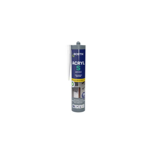 Mastic acrylique acryl s blanc joints et fissures pour intérieur et extérieur cartouche de 310 ml