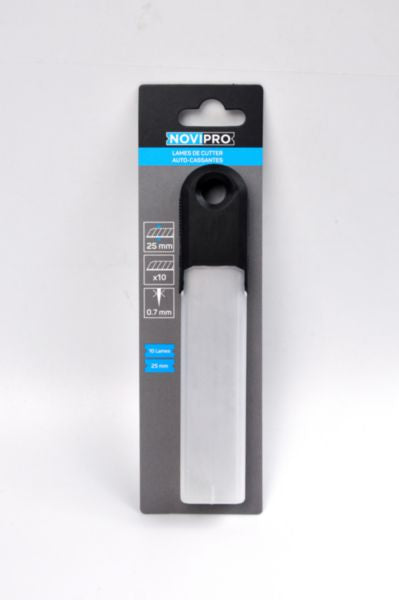 Self-breaking cutter blade L. 25 mm dispenser of 10 pieces