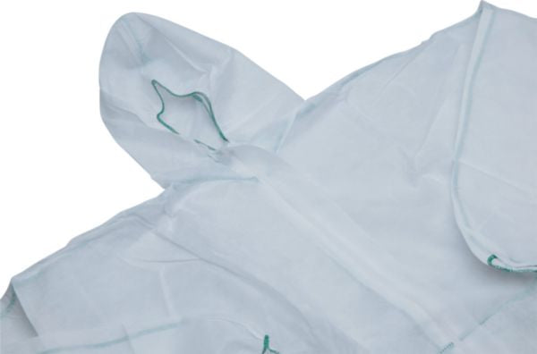 Disposable polypropylene coverall with white hood size XL