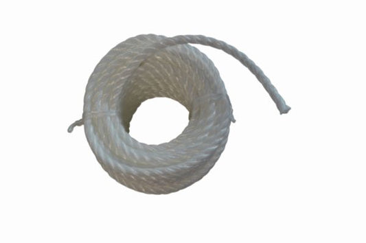 White polypropylene rope with 3 strands ø 8 mm x l. 25 m