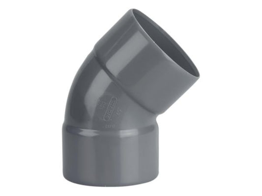 Coude PVC NF femelle-femelle 45° Ø 100 mm gris