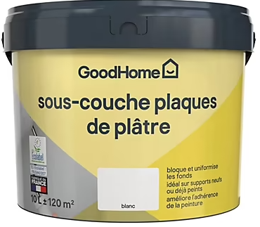 Sous-couche plaques de plâtre blanc GoodHome 10L