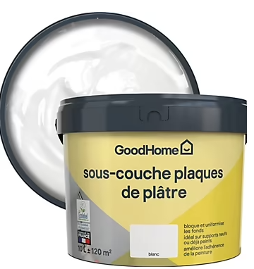 Sous-couche plaques de plâtre blanc GoodHome 10L