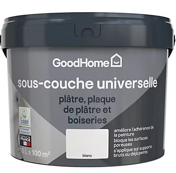 Sous-couche universelle plâtre plaque de plâtre et boiseries blanc GoodHome 10L