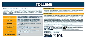 Impression extérieur multi-supports Tollens pro+ 10L