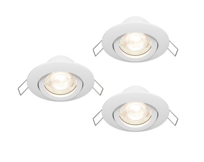 Kit 3 spots encastrés connecté Bama Enki gu10 couleurs et blancs, INSPIRE blanc