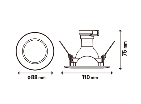 Kit 3 spots encastrés connecté Bama Enki gu10 couleurs et blancs, INSPIRE blanc