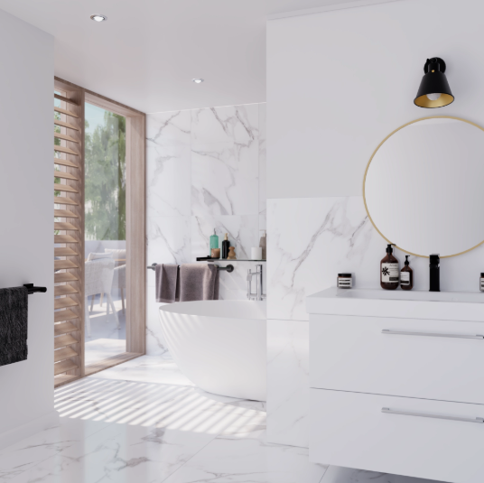 Carrelage sol / mur effet marbre blanc Casablanca l.60 x L.120 cm ARTENS