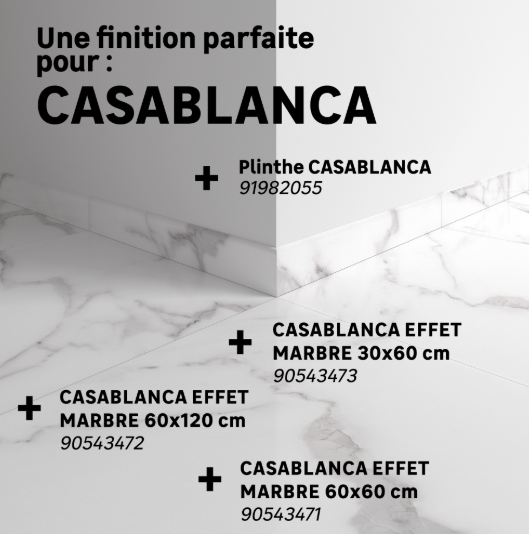 Carrelage sol / mur effet marbre blanc Casablanca l.60 x L.120 cm ARTENS