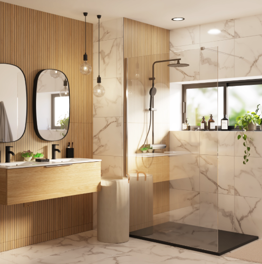 Carrelage sol / mur effet marbre blanc Casablanco l.45 x L.45 cm ARTENS