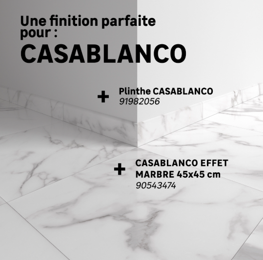 Carrelage sol / mur effet marbre blanc Casablanco l.45 x L.45 cm ARTENS