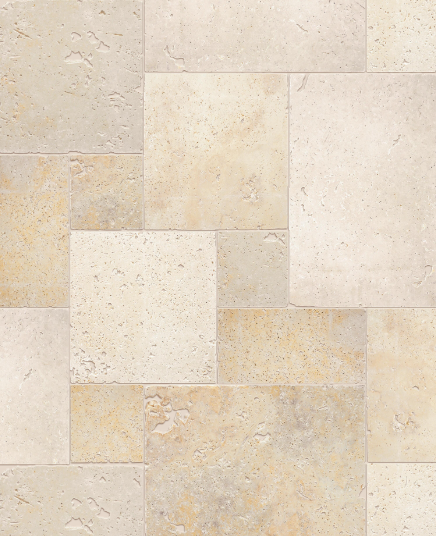 Travertin sol/mur pierre beige Opus romain rustique multi-formats