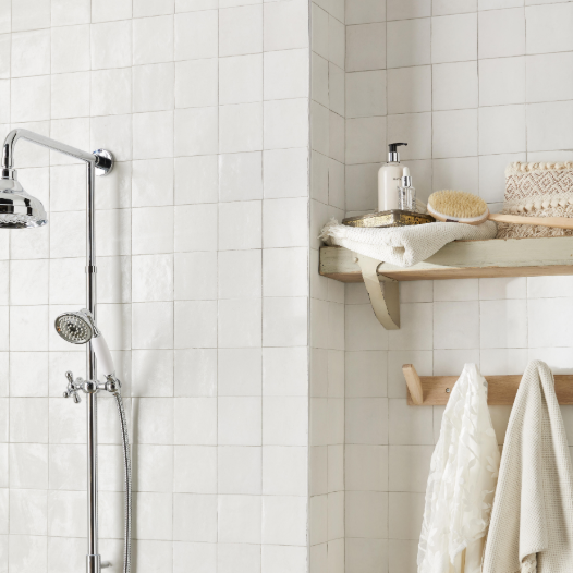 Carrelage mur intérieur effet zellige blanc cassé Zellie l.10 x L.10 cm