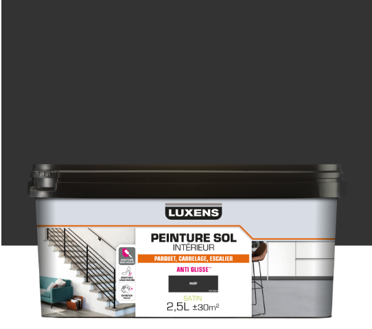 Peinture sol, carrelage / parquet / laminé Intérieur LUXENS, noir satiné, 2.5 l