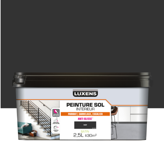 Peinture sol, carrelage / parquet / laminé Intérieur LUXENS, noir satiné, 2.5 l