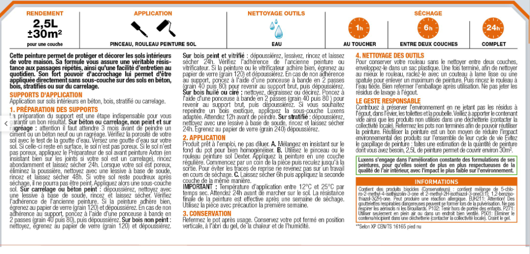 Peinture sol, carrelage / parquet / laminé Intérieur LUXENS, noir satiné, 2.5 l