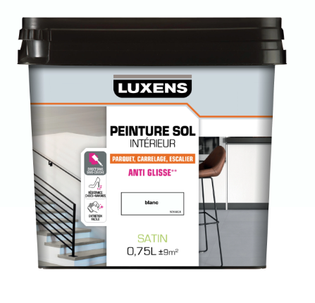 Peinture sol, carrelage / parquet / laminé Intérieur LUXENS, blanc satiné, 0.75