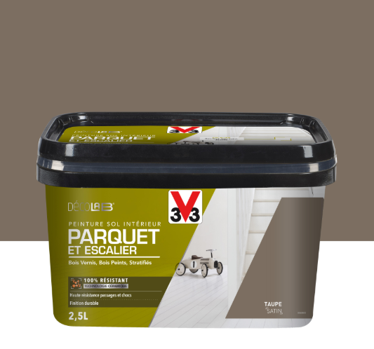 Peinture sol, parquet Escalier décolab® V33, taupe satiné, 2.5 l