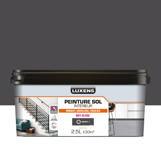 Peinture sol, carrelage / parquet / laminé Intérieur LUXENS, granit 1 satiné, 2.