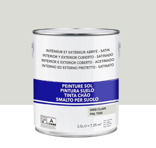 Peinture sol ., RAL 7035, gris clair satiné, 2.5 l