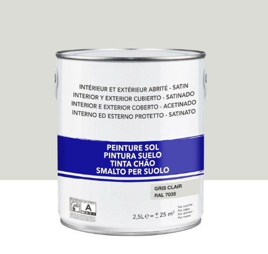 Peinture sol ., RAL 7035, gris clair satiné, 2.5 l
