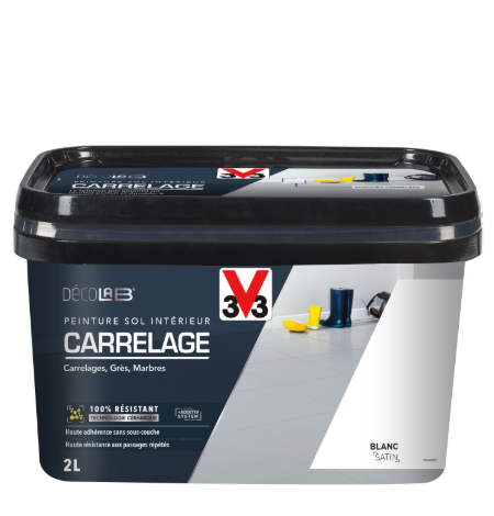 Peinture sol, carrelage Décolab® V33, blanc satiné, 2 l