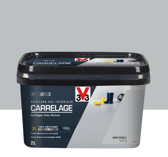 Peinture sol, carrelage Décolab® V33, gris perle satiné, 2 l